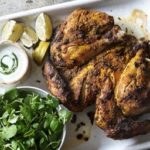 Masala-marinated chicken with minted yoghurt sauce