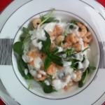 SHRIMP WITH PURSLANE AND GARLIC