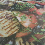 Griddled haloumi and aubergine salad