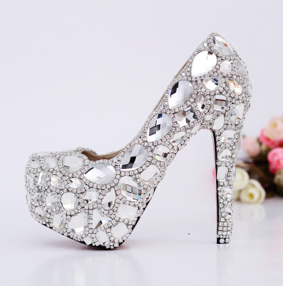 crystal high heels