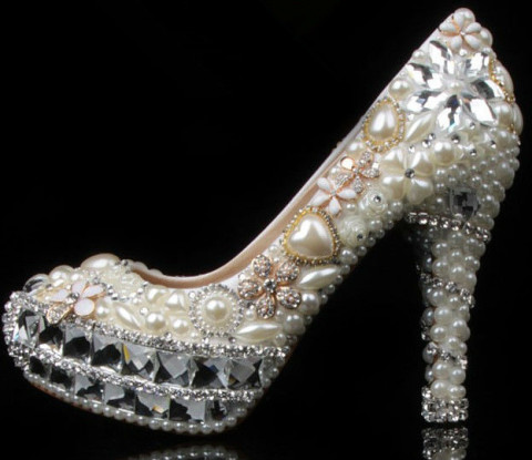 crystal high heels