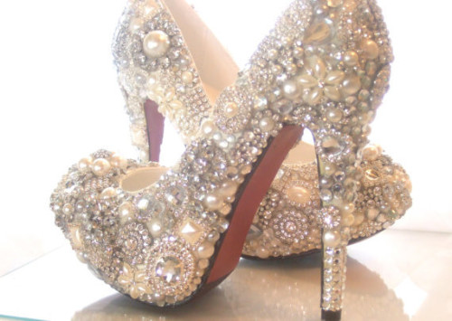 crystal high heels