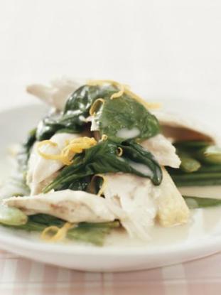 Low Calorie Dishes - Cod with Spinach & Rice